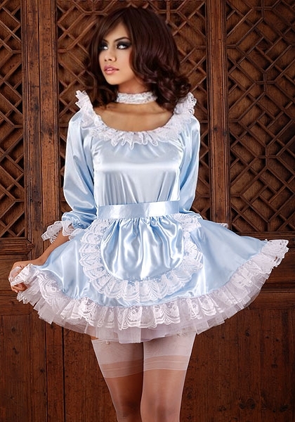 satin french maid with long sleeves 11